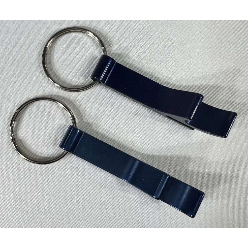 Miller Lite Bottle Opener Keychain Set 2 Pack Navy Blue Metal Beer Bar Tool NEW